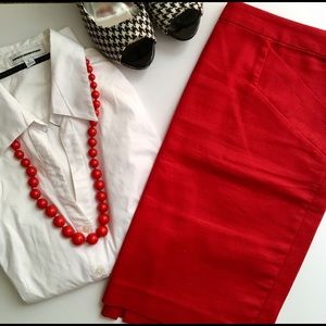 NWOT GAP Red Slant Pocket Pencil Skirt